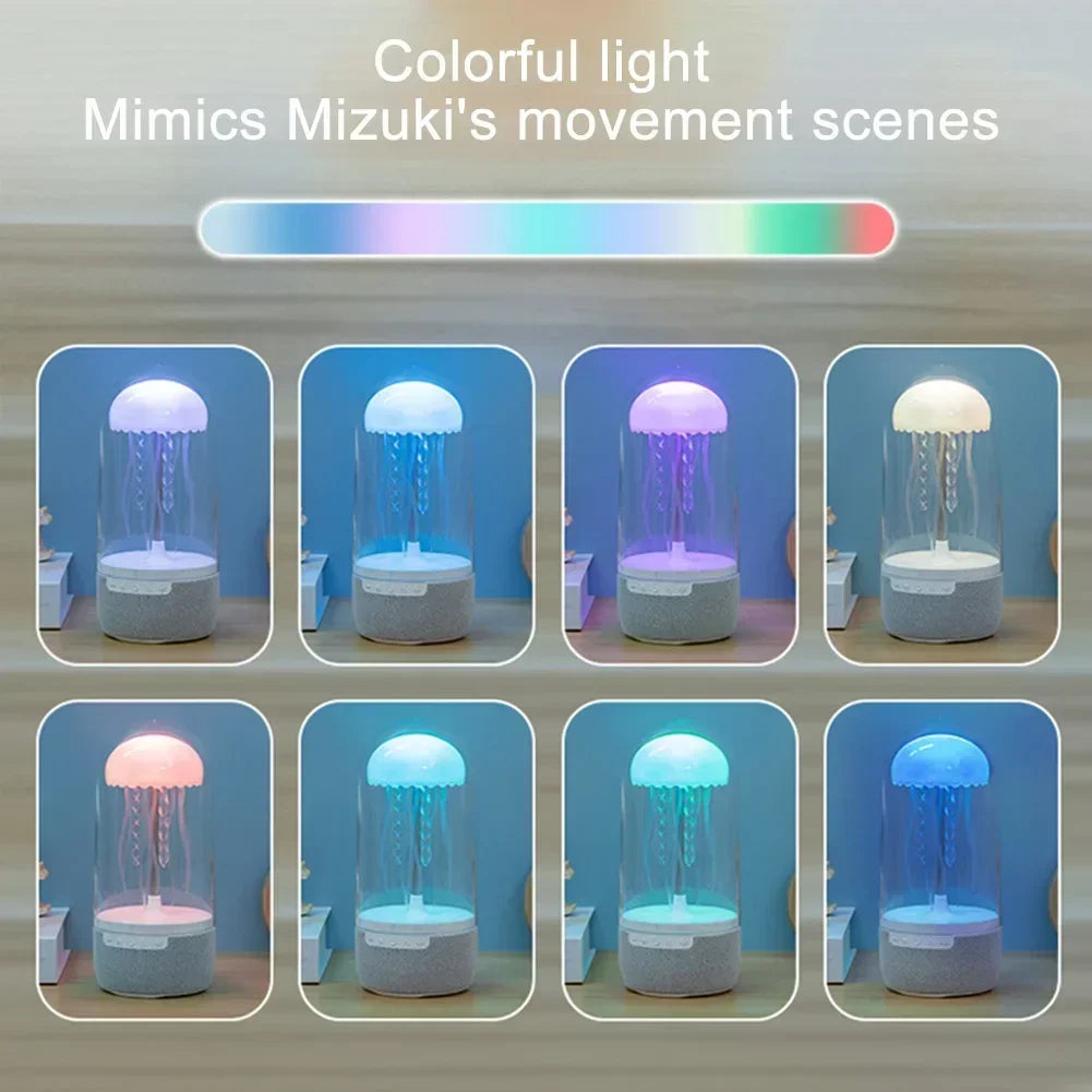 Jellyfish Bluetooth Speaker - Color-Changing LED Mood Light, Portable Wireless HiFi Sound for Home/Office Deco