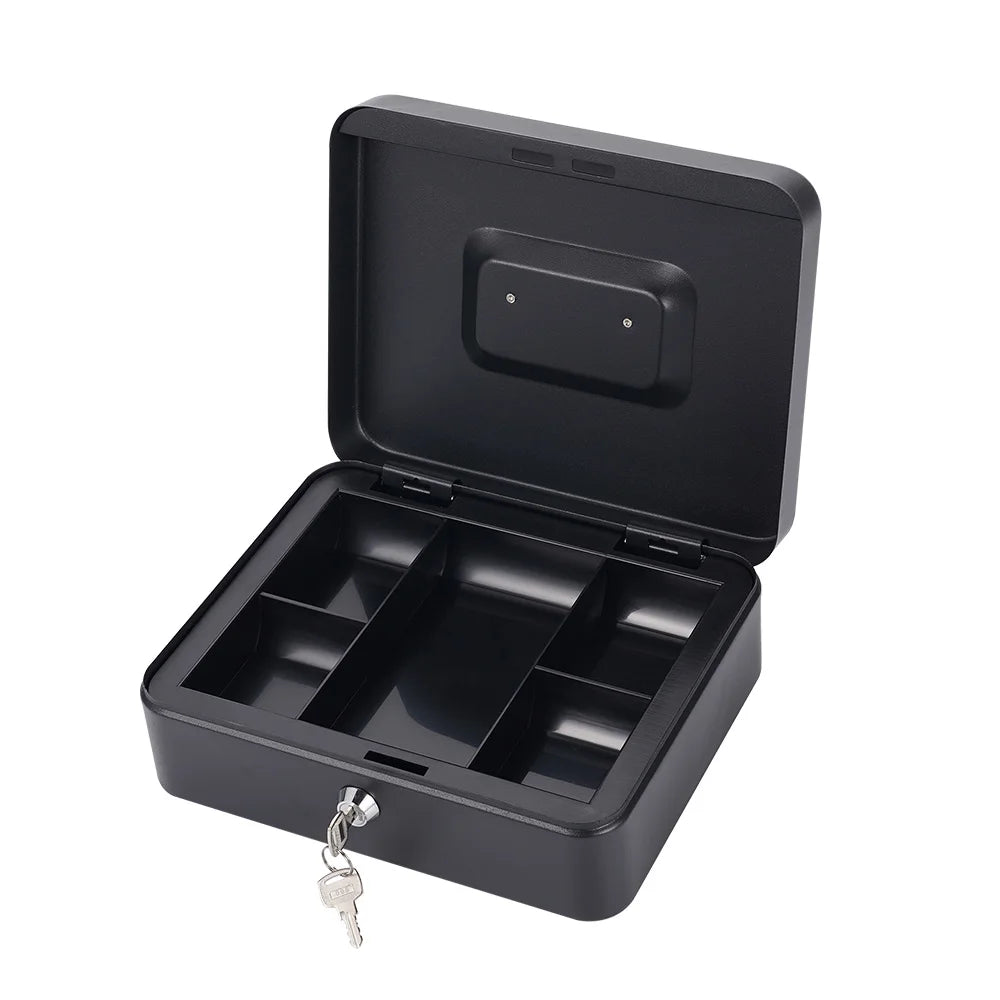 25CMx20CMx9CM Portable Money Box Password Style/Key Style Metal Cash Register Box Collection Box For Home Office Supermarket