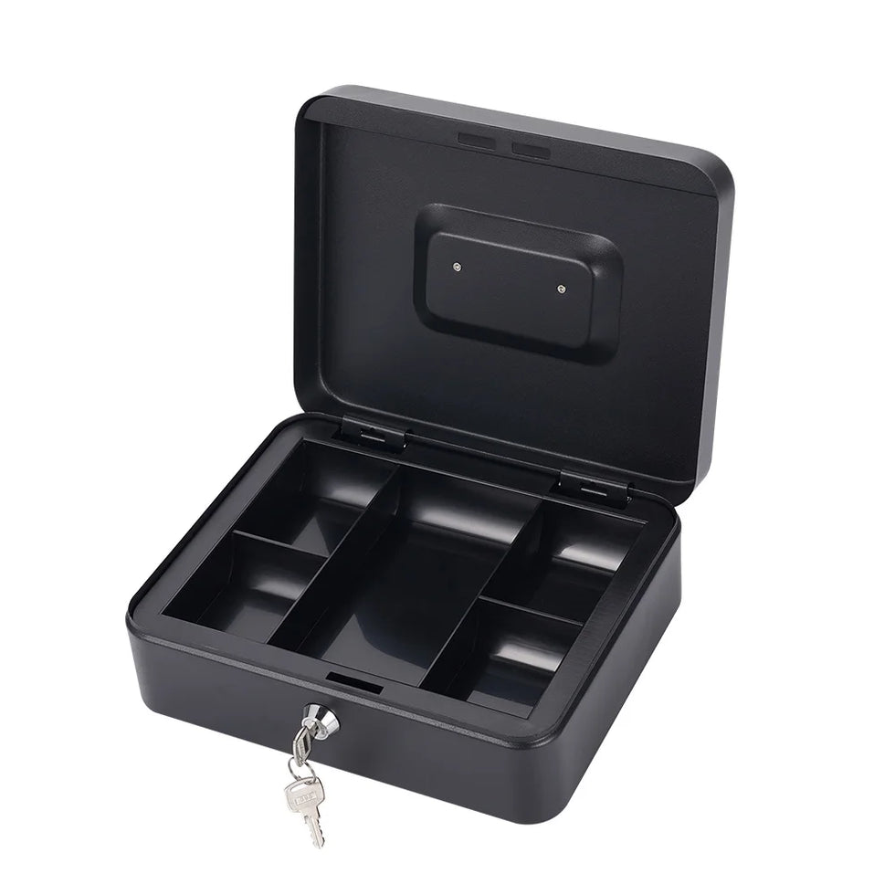 25CMx20CMx9CM Portable Money Box Password Style/Key Style Metal Cash Register Box Collection Box For Home Office Supermarket