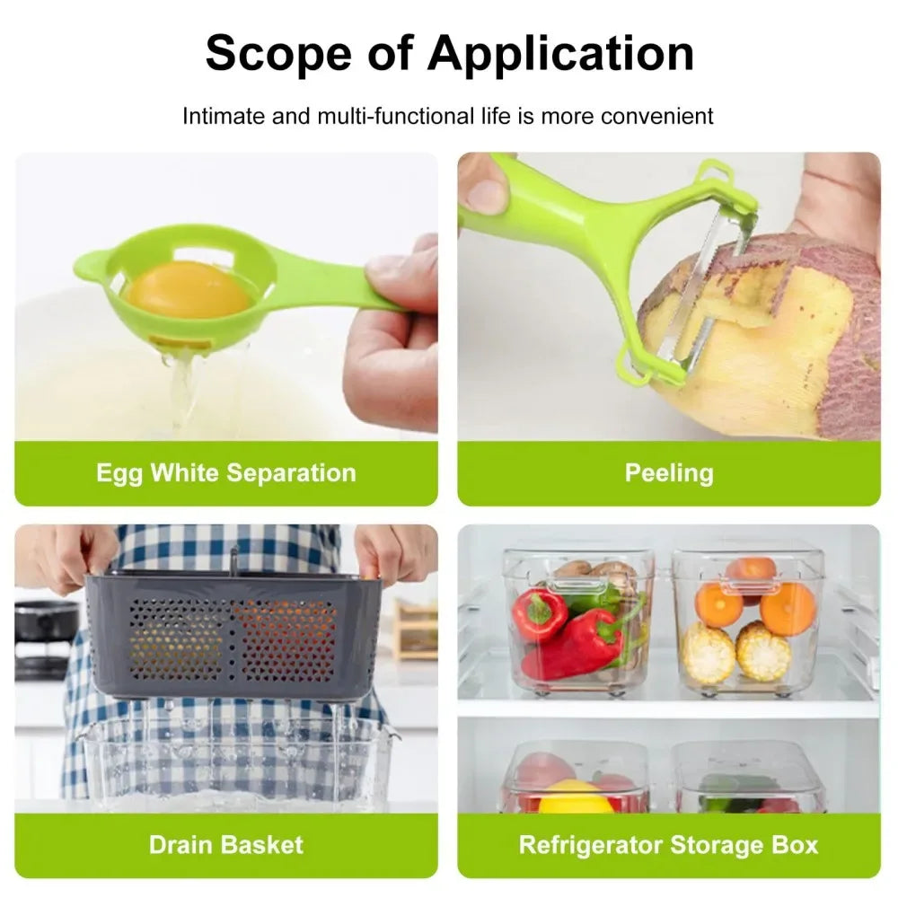 22-in-1 Vegetable Cutter with Container – Multi-Functional Food Chopper & Grater - Clarify.pk