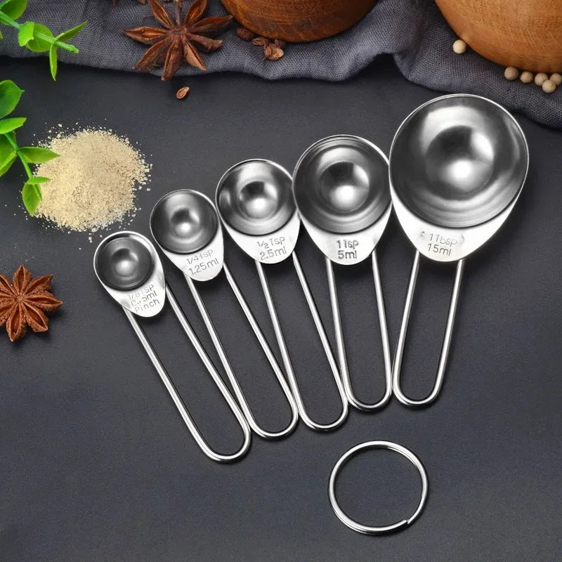 5Pcs Measuring Spoon Set – Baking & Coffee Tools - Clarify.pk