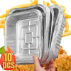 10Pcs Portable Air Fryer Non-stick Food Tray 6/7/8 Inch Reusable Square Aluminum Foil Box Kitchen Oven BBQ Baking Tools
