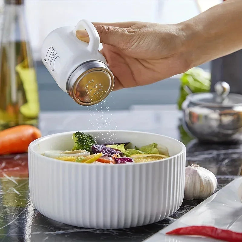 Black & White Salt & Pepper Shaker Set – 2pcs Glass - Clarify.pk