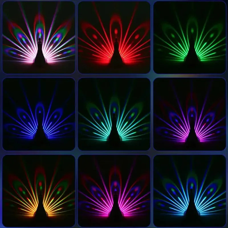 Peacock Projector Lamp with Remote – 9-Mode Night Light - Clarify.pk