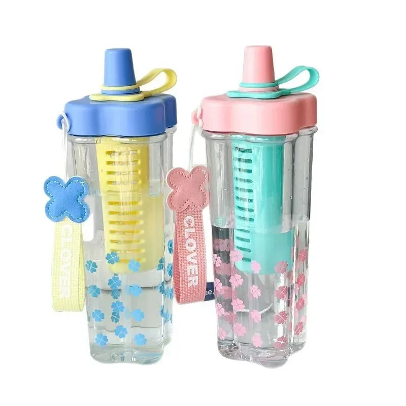 Large Plastic Straw Cup – Portable Tea & Water Infuser (Random Color) - Clarify.pk