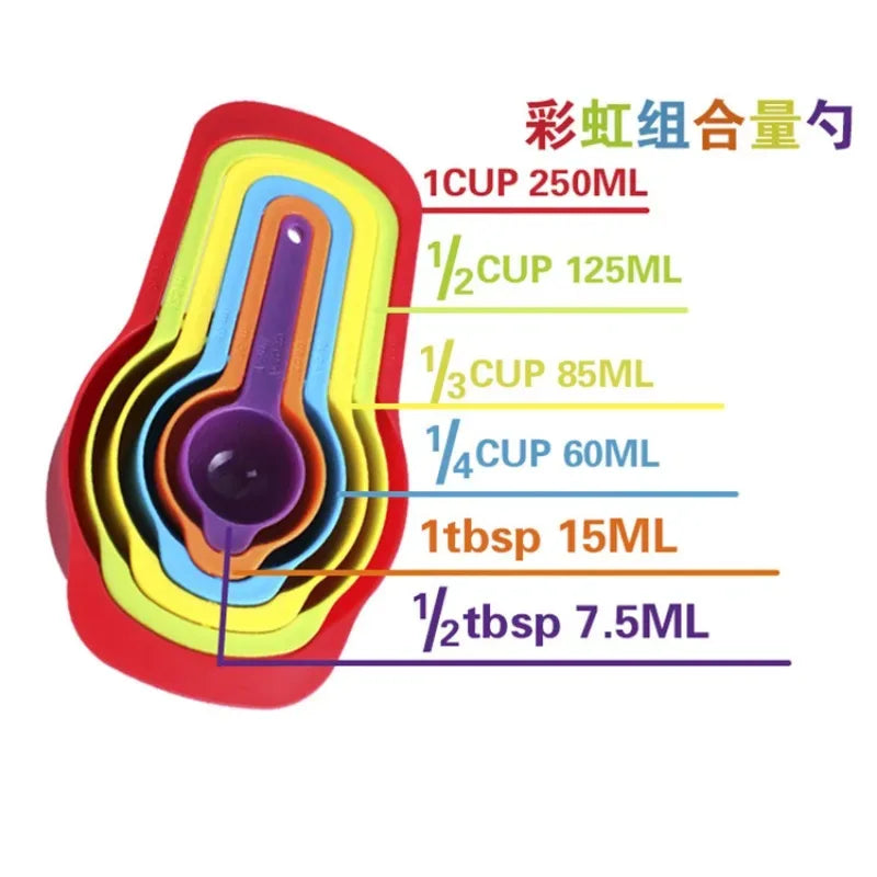 6-Piece Rainbow Measuring Spoons Set – Kitchen Utensils - Clarify.pk