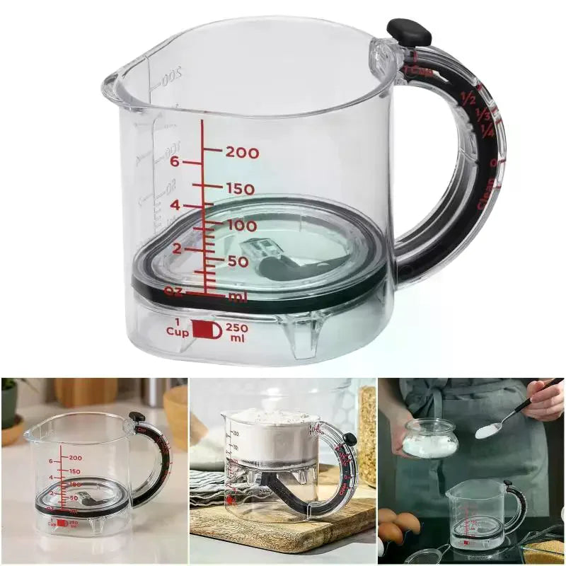 Adjustable Measuring Cup Multi-Functional Measuring Cup With Scraper-Style Seal Base Measurings Cube Cups For Cooking Kitchen