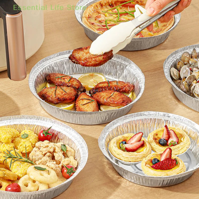 Air Fryer Aluminum Foil Pan Kitchen Supplies Food Containers Square Oven BBQ Tray Oil-proof Non-stick Kitchen Baking Tools
