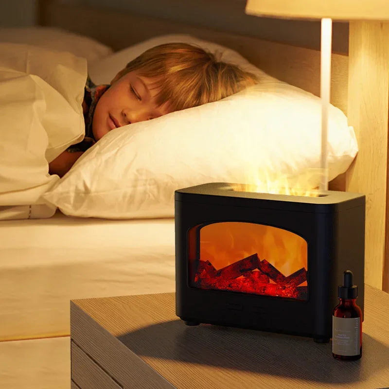Electric Flame Humidifier – LED Fire Effect Aroma Diffuser - Clarify.pk