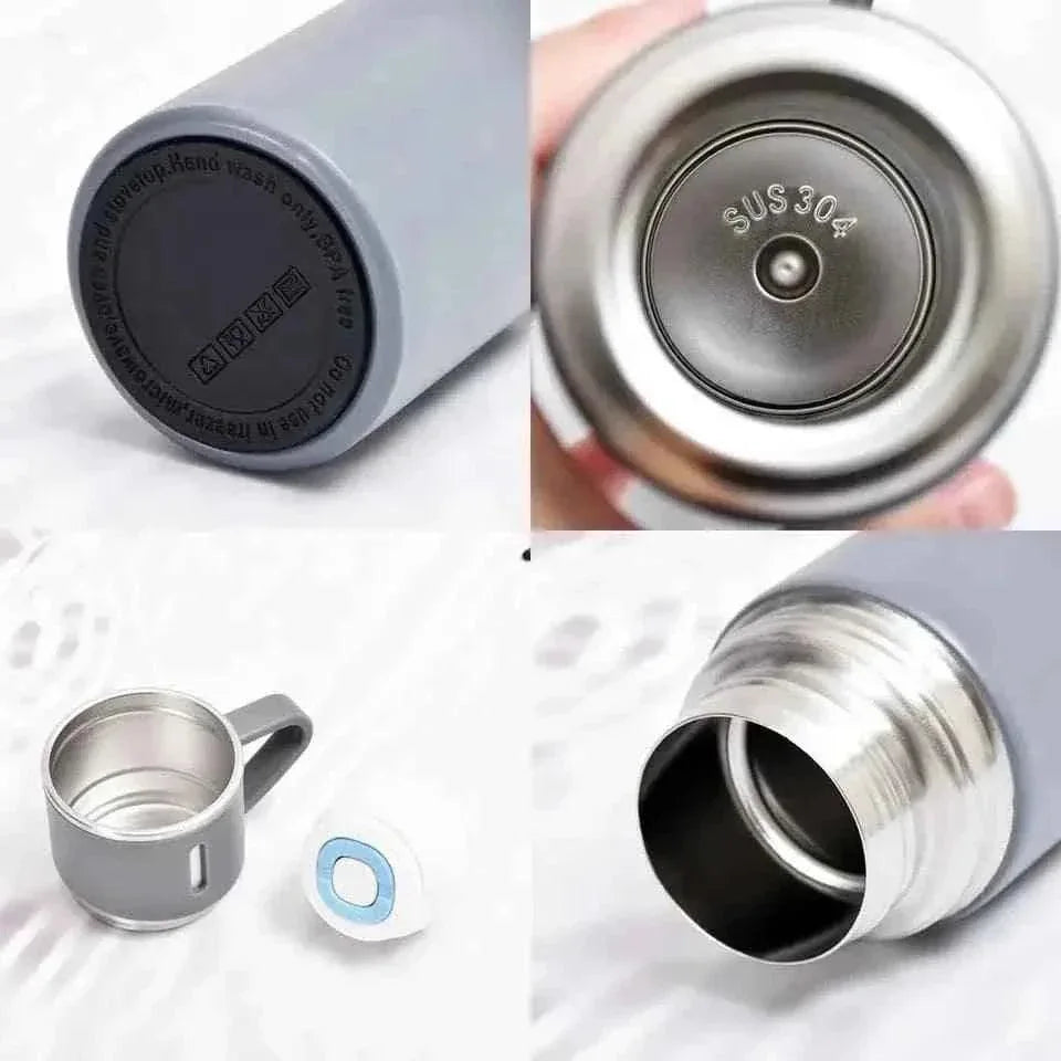 High Quality Food Grade Stainless Steel Vacuum Flask Set for Hot and Cold Drinks - Clarify.pk