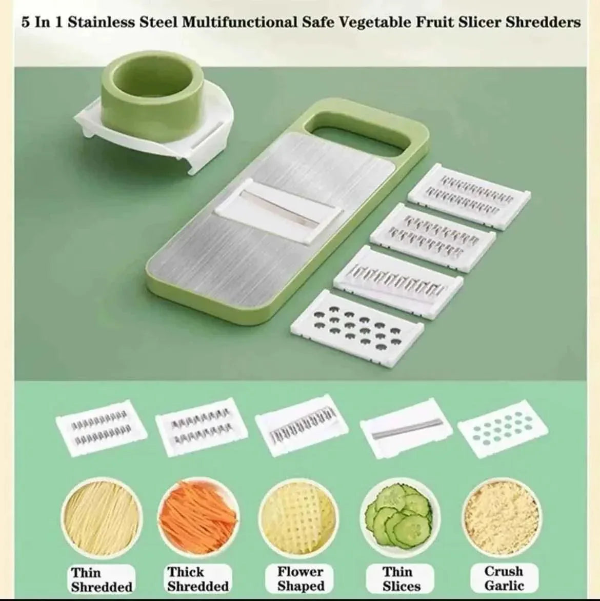 5 in 1 Vegetable Cutter Multifunctional grater and cutter - Clarify.pk