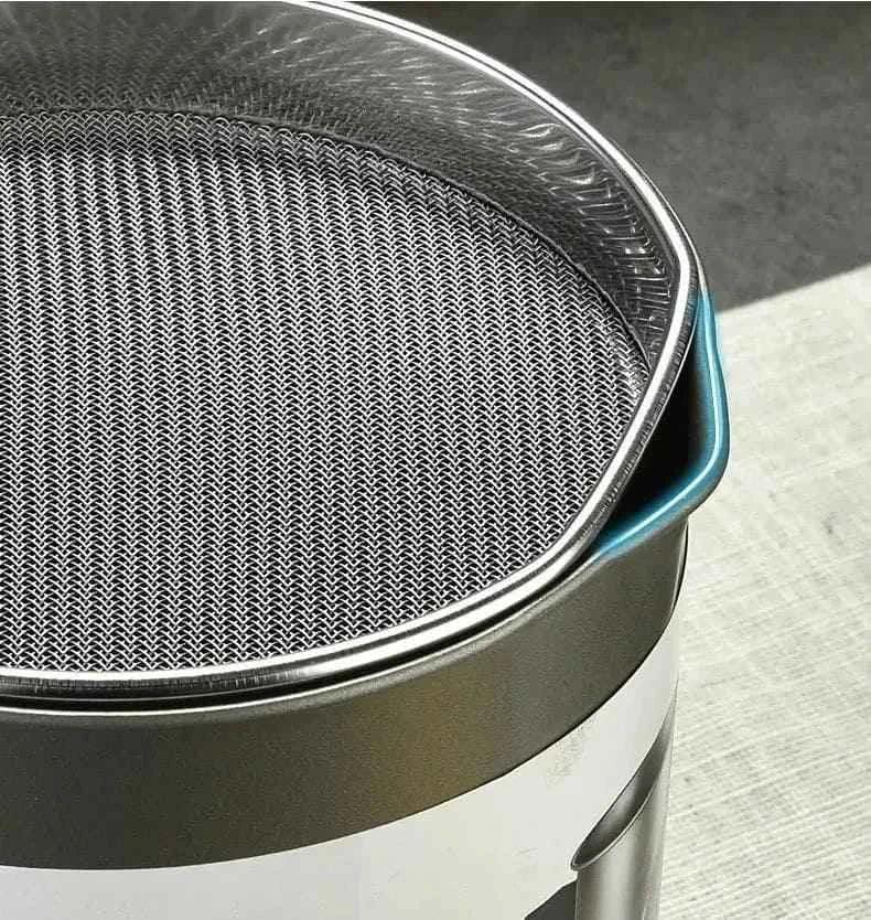 Stainless Steel Oil Filter Pot 1.4 Liter for Cooking and Frying - Clarify.pk