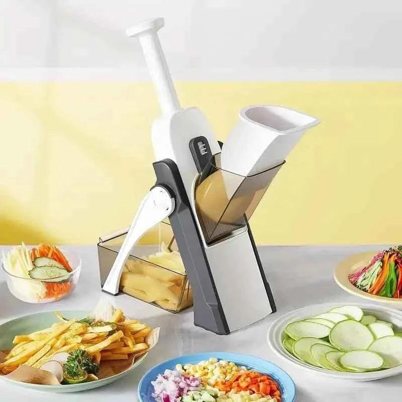 5 in 1 Manual Vegetable Cutter - Versatile Kitchen Tool for Slicing, Dicing, Chopping, and Julienne - Clarify.pk
