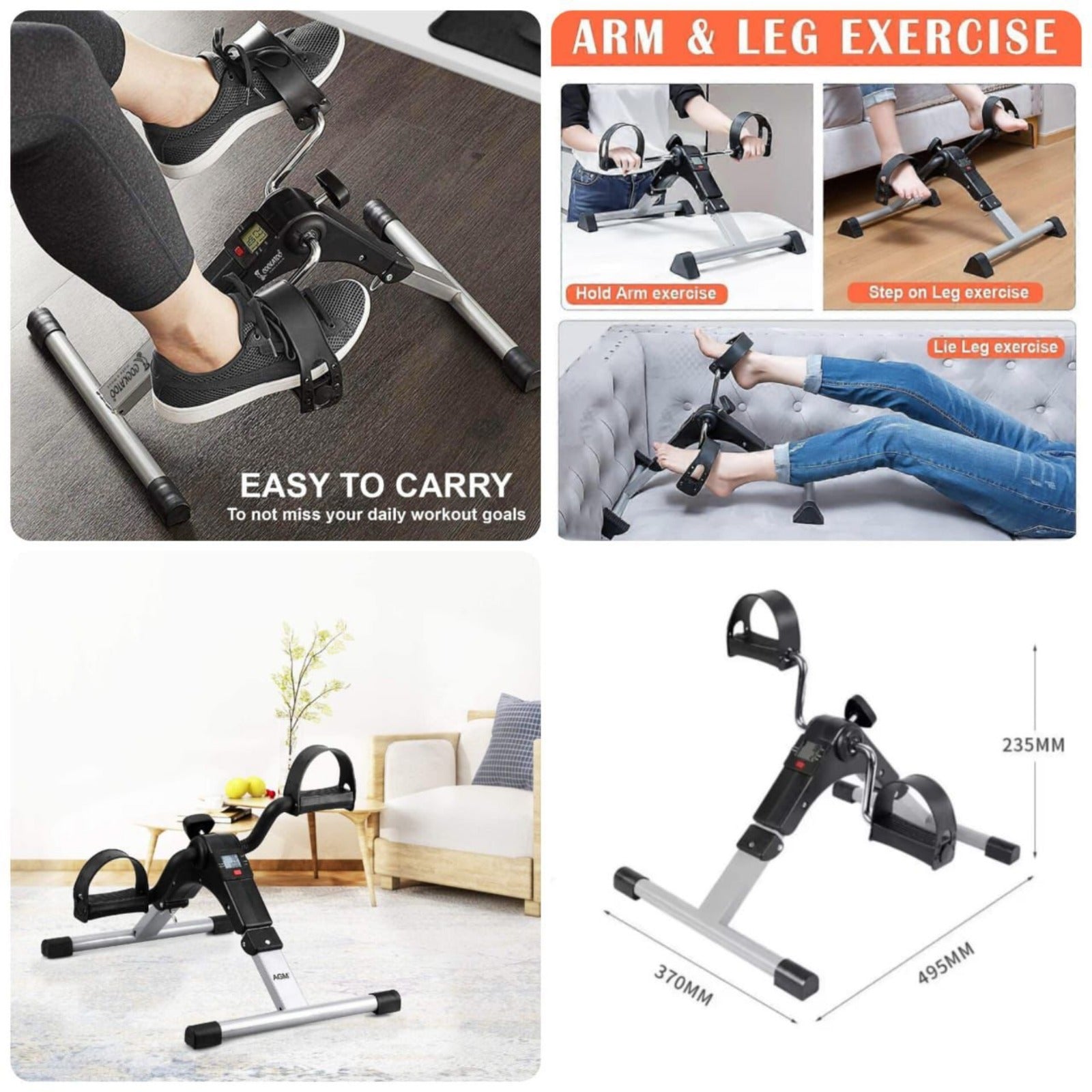 Portable Mini Pedal Exerciser for Arm & Leg Workout - Trenducts.pk