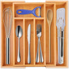 Bamboo Expandable Kitchen Drawer Organizer - 7-Slot Utensil Tray - Trenducts.pk