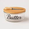 Glass Butter Dish – Premium Storage Container with Bamboo Lid & Integrated Spreader MJ