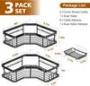 3Pc Corner Shower Caddy Set – Heavy-Duty with Integrated Soap Holder GH