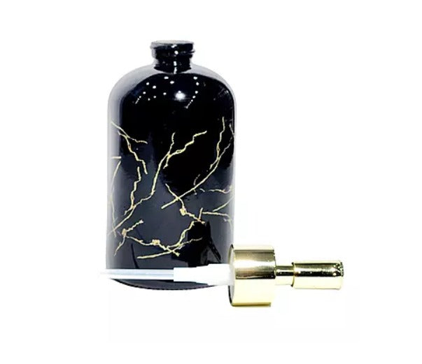 Glossy Black Marble Soap Dispenser – Polished Resin Liquid Pump GH