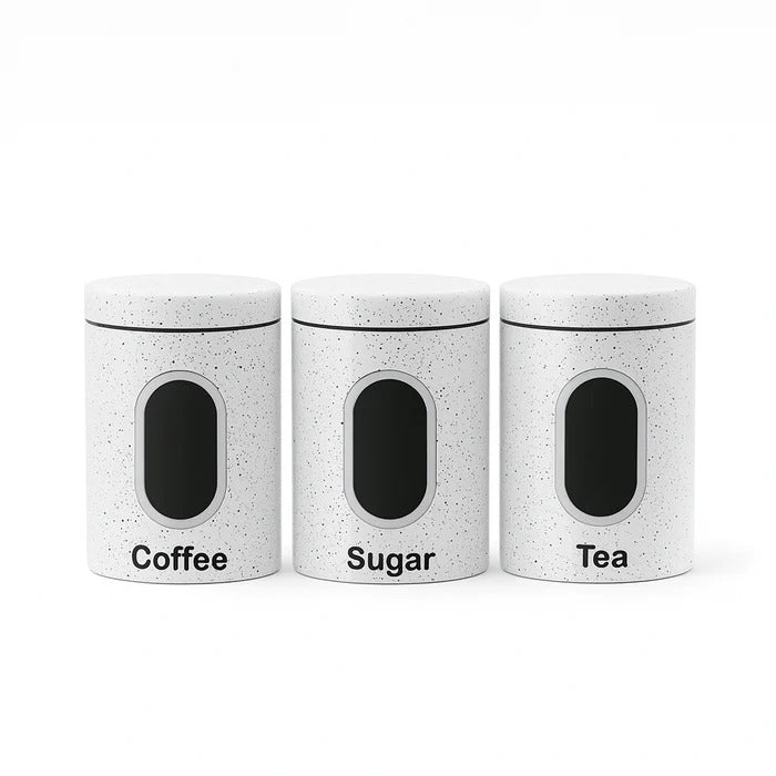 HausRoland Modern Speckled Container Set – 3-Piece Airtight Kitchen Canisters Trenducts.pk