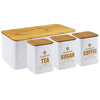 HausRoland Deluxe Bread Bin & Canister Combo Set – 4-Piece Kitchen Organizer MJ