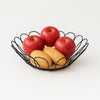 ModLeaf Metallic & Oak Fruit Basket – Artisan Leaf-Wire Centerpiece MJ