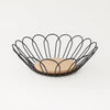 ModLeaf Metallic & Oak Fruit Basket – Artisan Leaf-Wire Centerpiece MJ