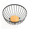 Metallic & Oak Fruit Basket – Tiered Minimalist Kitchen Centerpiece MJ