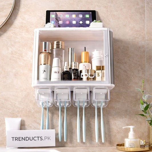 Premium Wall Mounted Bathroom Cabinet with Toothbrush Holder GH