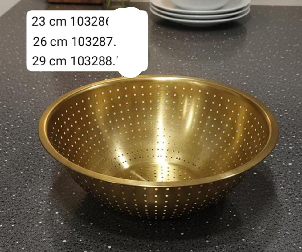 Golden Stainless Steel Strainer Bowl | Heavy Duty - Trenducts.pk