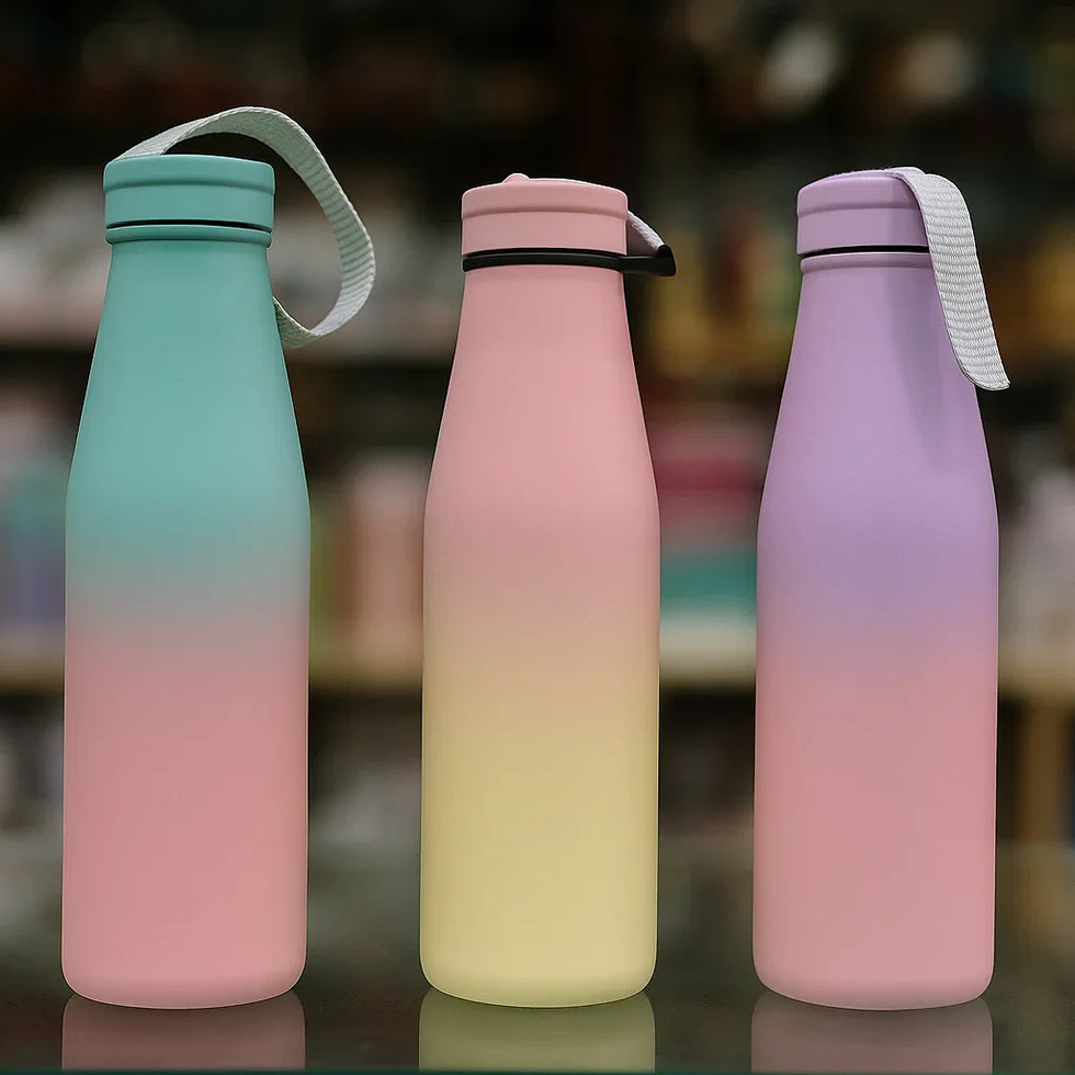 Trendy Gradient Flask – Reusable Sports Bottle (Random Color) - Clarify.pk