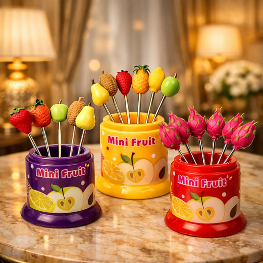 Rainbow Prism – 6Pcs Creative Fruit Fork Set WT