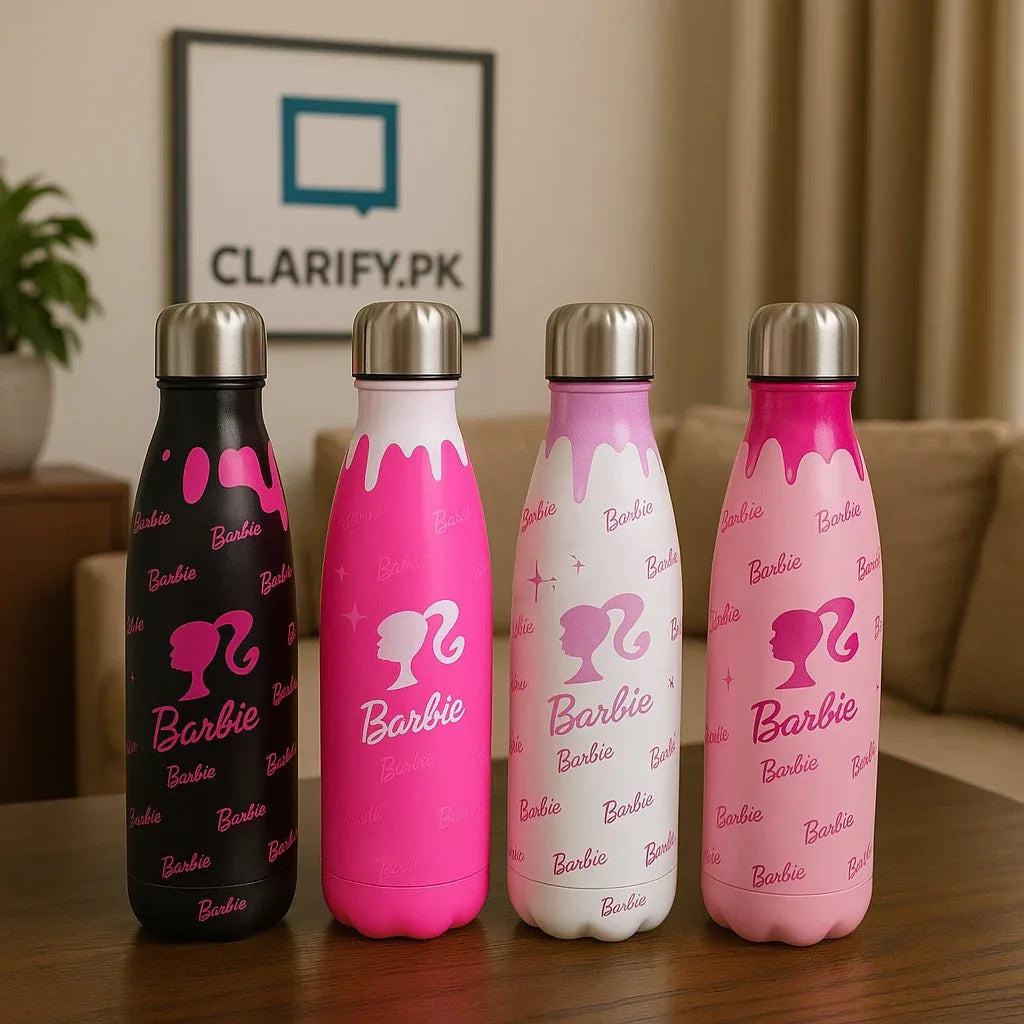 Premium Barbie Design Insulated Water Bottle (each) - Clarify.pk