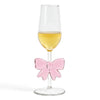 Pink Bow Champagne Flute Glass – Elegant Drinkware - Clarify.pk