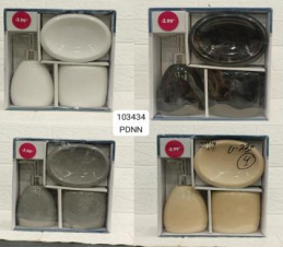 Modern 3-Piece Ceramic Bathroom Accessory Set (Random color) - Trenducts.pk