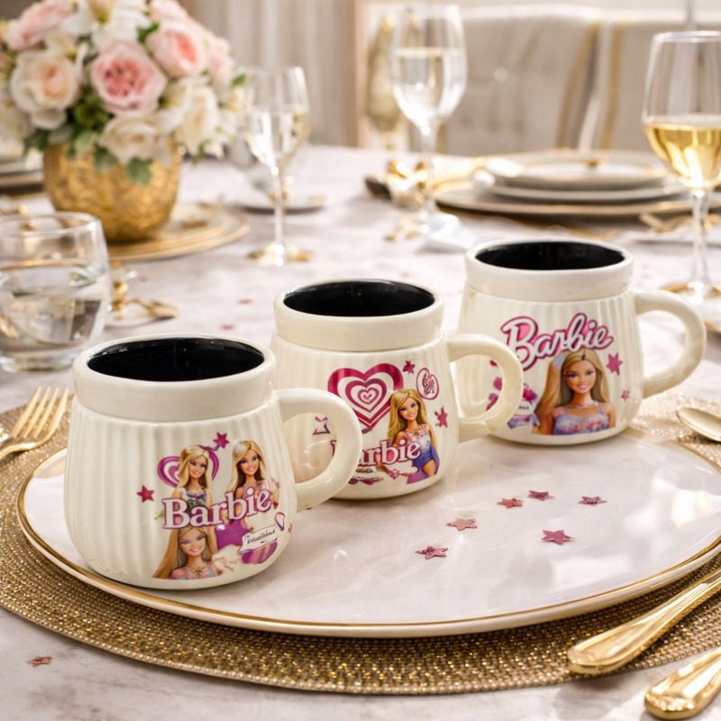 Cute Barbie Ceramic Mug - Aesthetic Pink Barbie Coffee Cup - Trenducts.pk