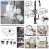 Premium Stainless Steel Faucet Rack - Adjustable Sink Organizer & Shower Caddy - Trenducts.pk