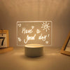 Acrylic Writing Board with LED Base – 3D DIY Night Light - Clarify.pk