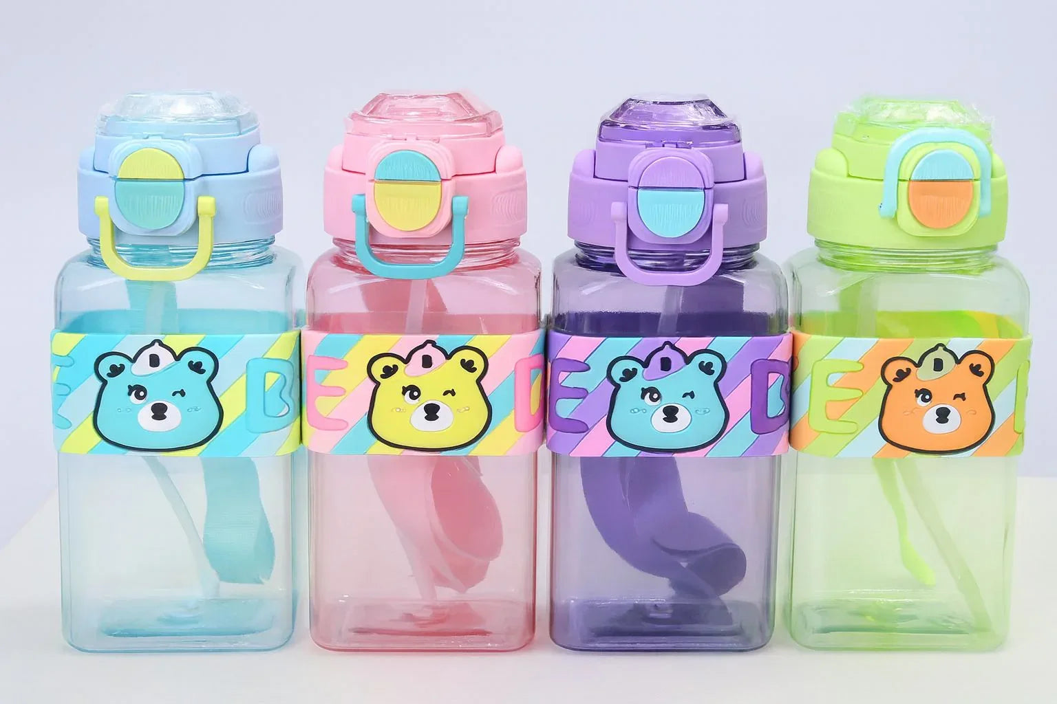 Colourful Bear Plastic Water Bottle – 700ml (Random Color) - Clarify.pk