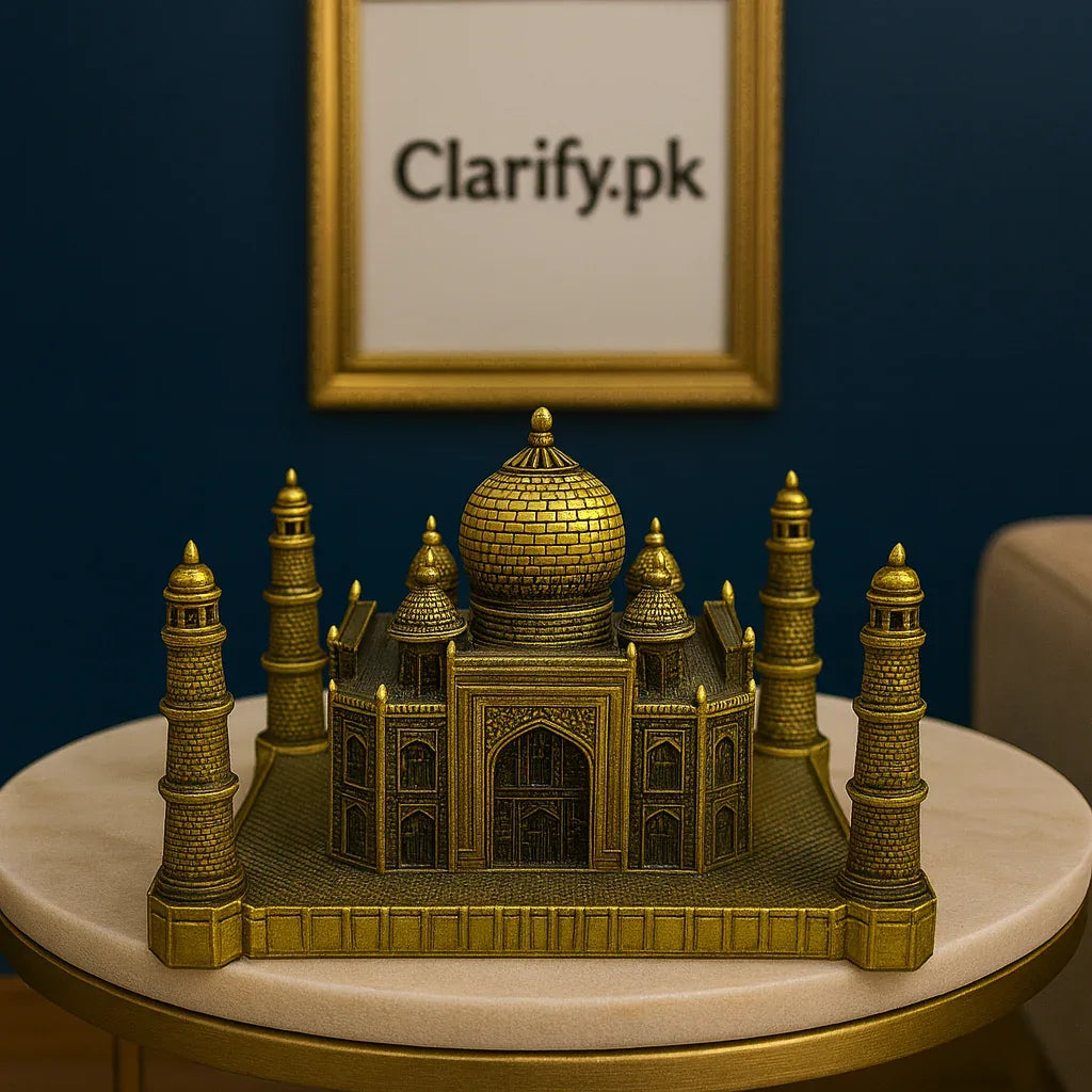 Metal Taj Mahal Model – Premium Home & Office Decorative Showpiece (Small) - Clarify.pk