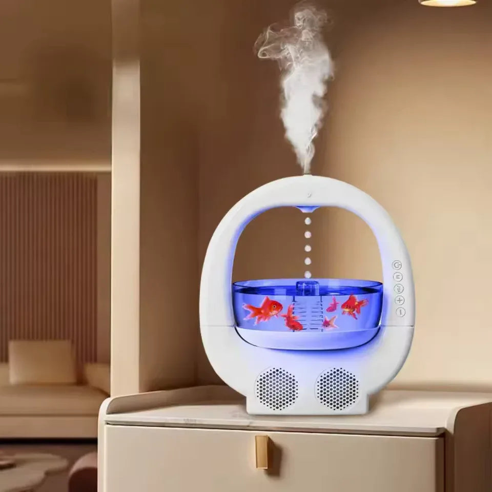 Anti-Gravity Humidifier with LED Lights & Fish Tank - Clarify.pk
