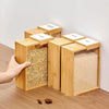 Bamboo grain storage box - Lidded Clear Front - Clarify.pk
