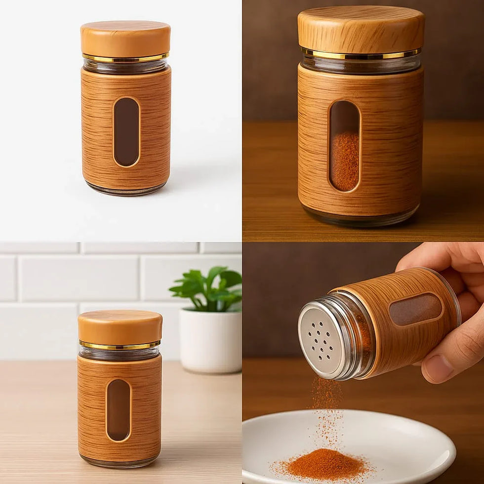 Glass Salt & Pepper Container – Kitchen Spice Shaker - Clarify.pk