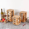 Bamboo Spice Rack Organizer with Glass Jars - Clarify.pk