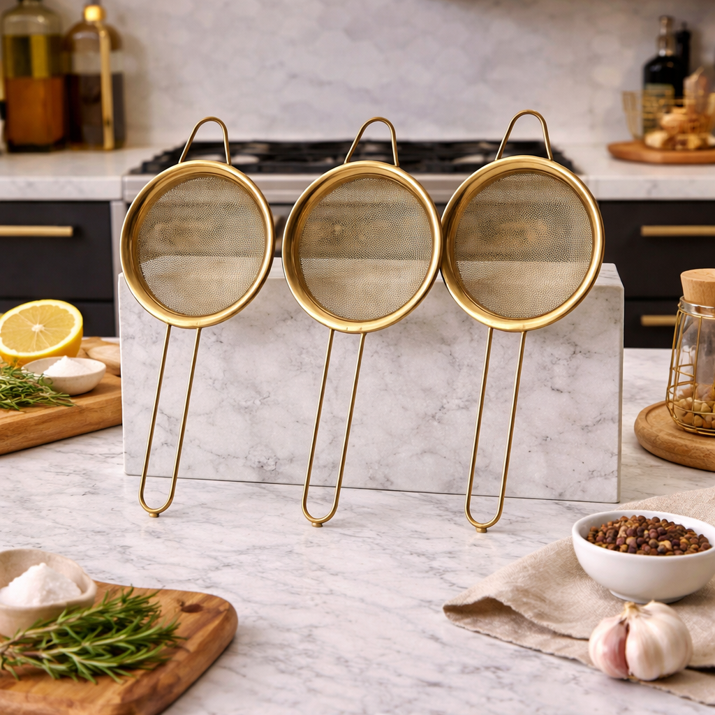 Gold Mesh Tea Strainer – Premium Fine Filtration (small) IT