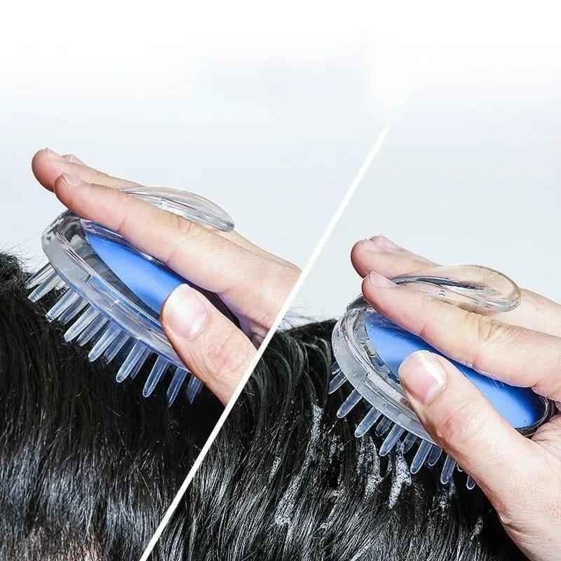 Silicone Scalp Massage Brush with Soft Bristles - Clarify.pk