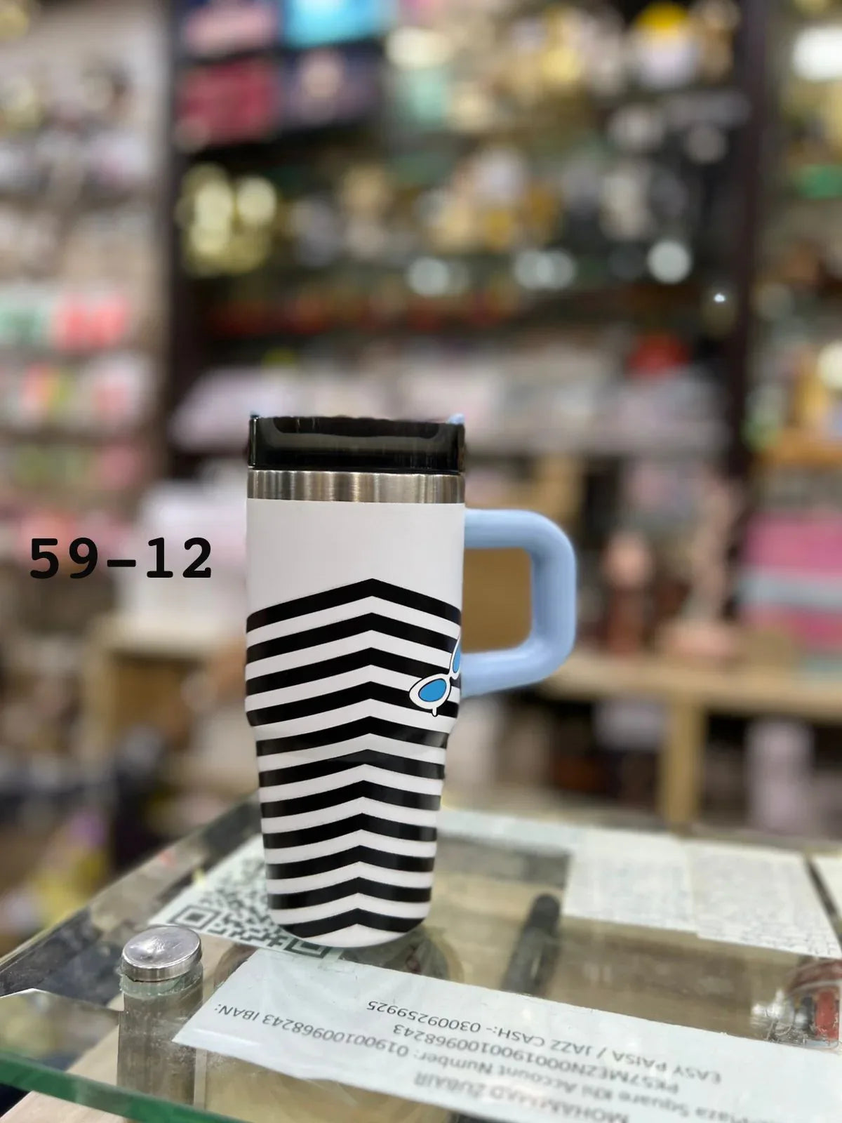 Premium Black & White Stripe 14oz Mini Tumbler – 420ml - Clarify.pk
