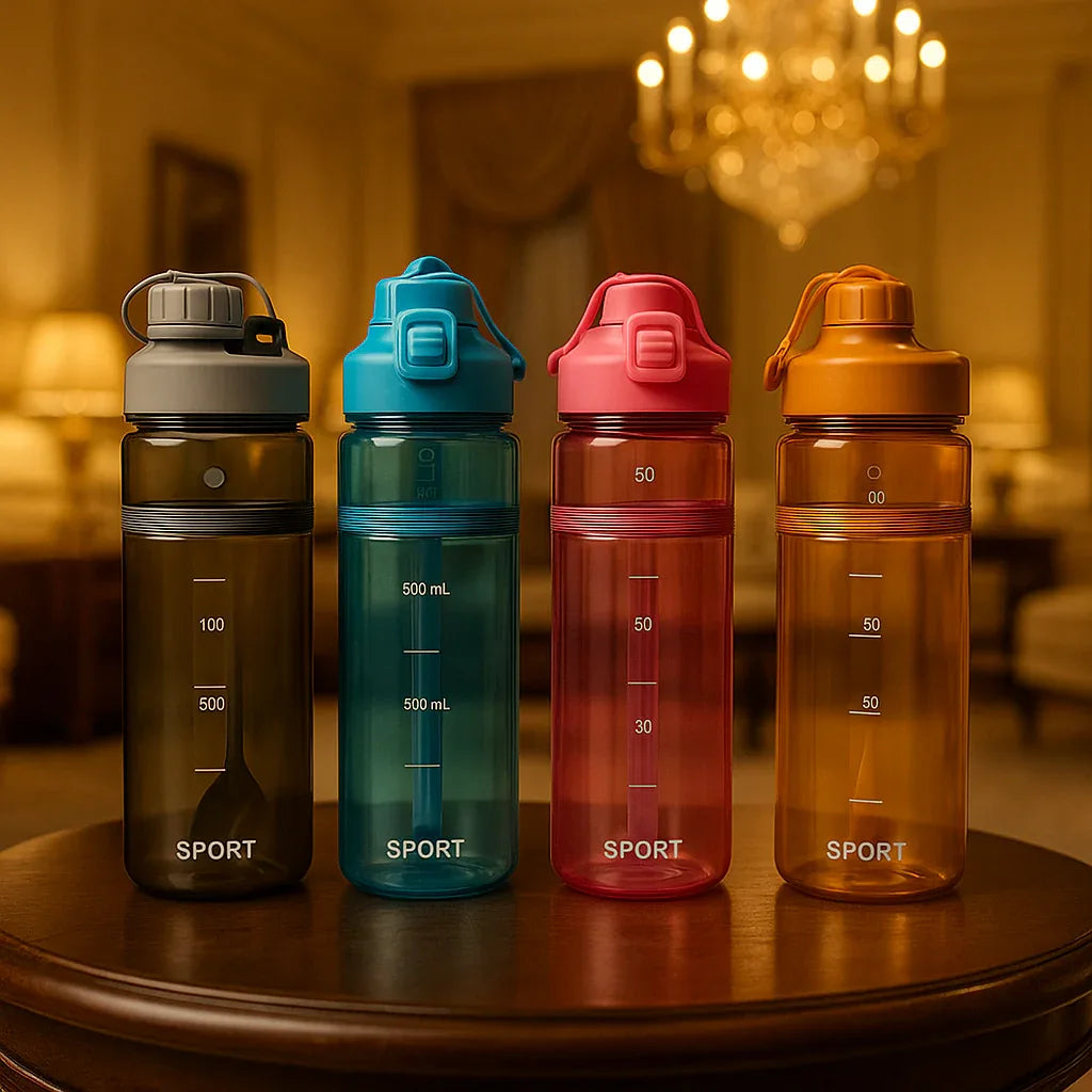 500ml Flip-Straw Sports Bottle – BPA-Free & Portable (Random Color) - Clarify.pk