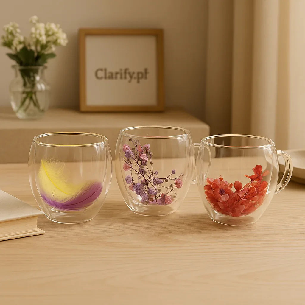 Double Wall Glass Cup Set - Elegant & Durable (each) - Clarify.pk