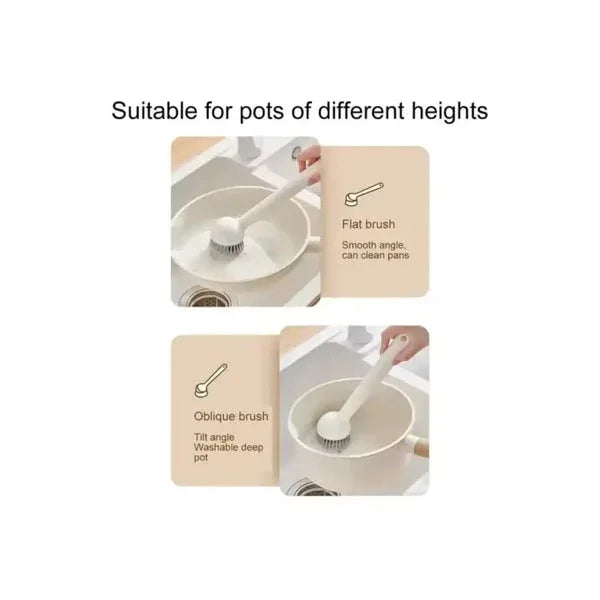 Long handle kitchen pot brush - Non-Scratch - Clarify.pk