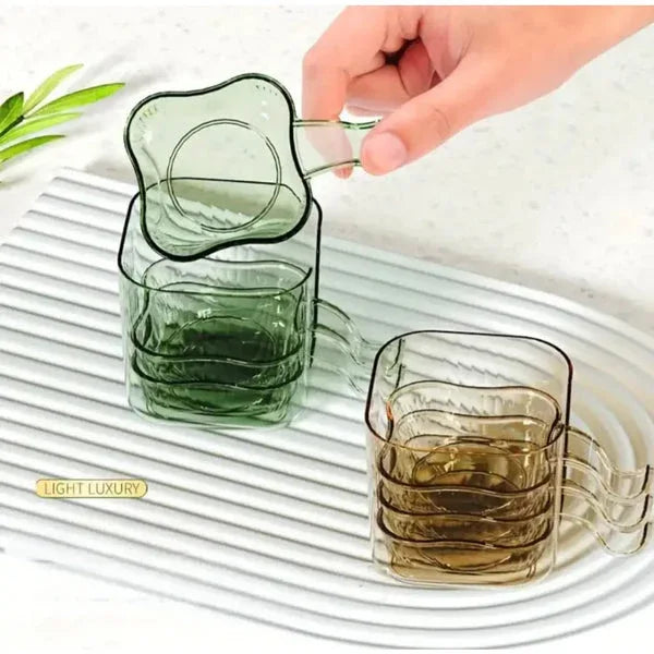 Transparent sauce dip 6 bowls set - green glass - Clarify.pk